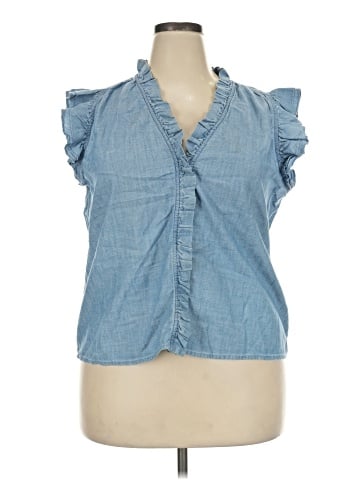 J.Crew Factory Store Sleeveless Button-Down Shirt (view 1)