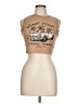 Romwe Brown Sleeveless T-Shirt Size L - photo 1