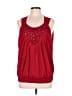 Cache 100% Polyester Red Sleeveless Blouse Size L - photo 1