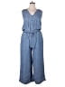 Splendid 100% Lyocell Solid Blue Jumpsuit Size XL - photo 1