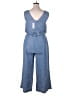 Splendid 100% Lyocell Solid Blue Jumpsuit Size XL - photo 2