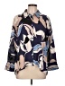 Status by Chenault 100% Polyester Print Blue 3/4 Sleeve Blouse Size L - photo 1