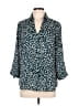 A. Byer 100% Polyester Animal Print Teal 3/4 Sleeve Blouse Size L - photo 1