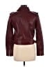 Sézane 100% Leather Red Burgundy Leather Jacket Size EU (FR) 42 / US 10 - photo 2