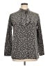 Uniqlo 100% Polyester Floral Gray Long Sleeve Blouse Size XL - photo 1