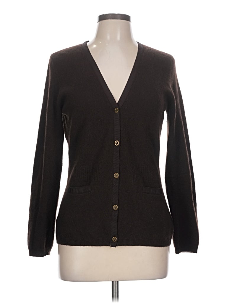 Pre-owned Magaschoni Cashmere Cardigan Sweater In Brown