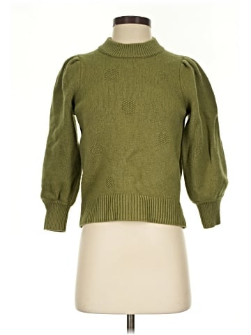 Madewell Dotted Eaton Puff-Sleeve Pullover Sweater in Cotton-Merino Yarn (view 1)