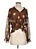 Parker 100% Polyester Brown 3/4 Sleeve Blouse Size S - photo 1