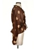 Parker 100% Polyester Brown 3/4 Sleeve Blouse Size S - photo 4
