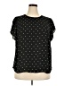 PREMISE 100% Polyester Polka Dots Black Short Sleeve Blouse Size 2X - photo 1