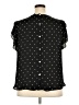 PREMISE 100% Polyester Polka Dots Black Short Sleeve Blouse Size 2X - photo 2