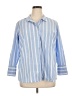 J.Jill Stripes Blue 3/4 Sleeve Button-Down Shirt Size XL Petite - photo 1