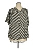 Worthington 100% Polyester Chevron-herringbone Black Short Sleeve Blouse Size XL - photo 1