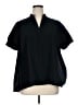 Athleta 100% Polyester Black Short Sleeve Blouse Size 1X - photo 1