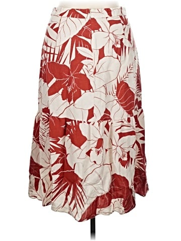 Madewell Linen-Blend Ruffle-Wrap Midi Skirt in Tropical Vacation (view 2)