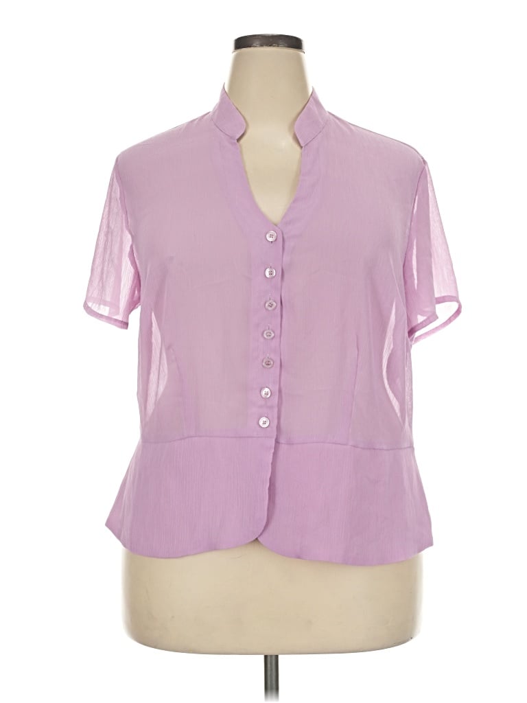 Pre-owned Notations Short Sleeve Blouse In Purple