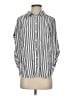 Madewell Stripes Gray 3/4 Sleeve Button-Down Shirt Size S - photo 1