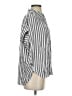 Madewell Stripes Gray 3/4 Sleeve Button-Down Shirt Size S - photo 4