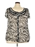 East5th Animal Print Silver Short Sleeve Blouse Size 3X - photo 1