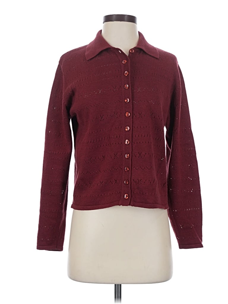 Pre-owned Woolrich Cardigan Sweater In Burgundy