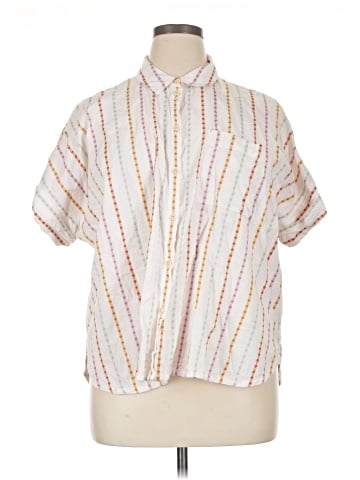 Madewell Daily Shirt in Jacquard Rainbow Stripe (view 1)
