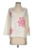 Wooden Ships Floral White Ivory Pullover Sweater Size S - photo 1