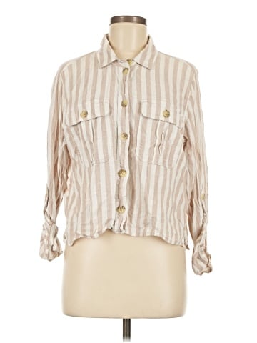 American Eagle Outfitters 3/4 Sleeve Button-Down Shirt (view 1)