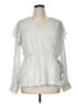 DKNY 100% Polyester Polka Dots Ivory Long Sleeve Blouse Size XL - photo 1