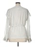 DKNY 100% Polyester Polka Dots Ivory Long Sleeve Blouse Size XL - photo 2