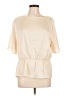 Ann Taylor 100% Polyester Ivory Short Sleeve Blouse Size L (estimated) - photo 1