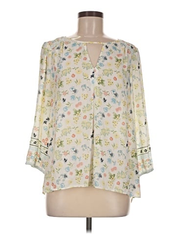 Kaari Blue 3/4 Sleeve Blouse (view 1)