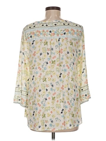 Kaari Blue 3/4 Sleeve Blouse (view 2)