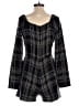 Slate & Willow 100% Rayon Plaid Black Romper Size M - photo 2
