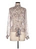 1.State 100% Polyester Silver Long Sleeve Blouse Size M - photo 1