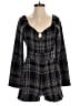Slate & Willow 100% Rayon Plaid Black Romper Size M - photo 1