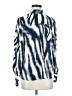 Maison d' Amelie 100% Polyester Zebra Print White Blue Long Sleeve Blouse Size S - photo 1