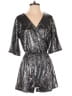 Everly Metallic Silver Romper Size S - photo 1