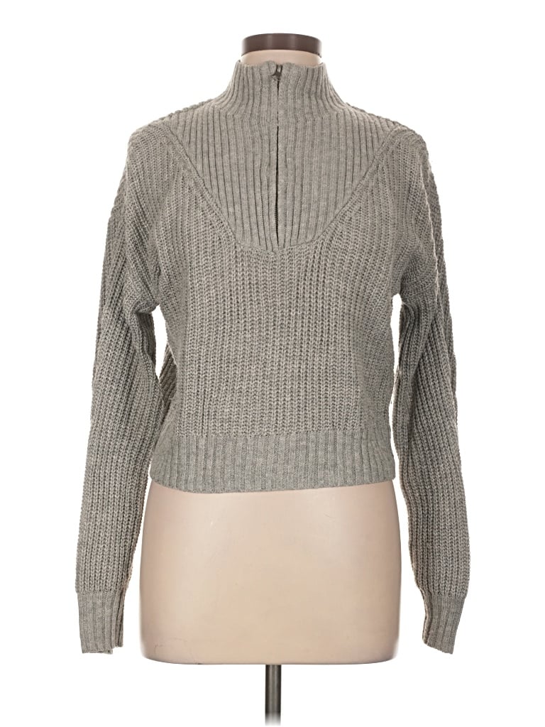 Pre-owned Pink Rose Pullover Sweater In Gray