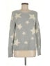 Marled by Reunited 100% Cotton Stars Silver Pullover Sweater Size M - photo 1