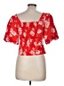 Express 100% Polyester Red Short Sleeve Blouse Size M - photo 2