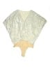 WAYF 100% Polyester Metallic Gold Ivory Bodysuit Size L - photo 1