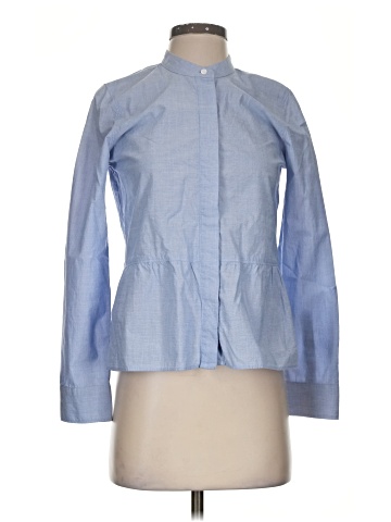 Madewell Lakeside Peplum Shirt in Waterfall Blue (view 1)