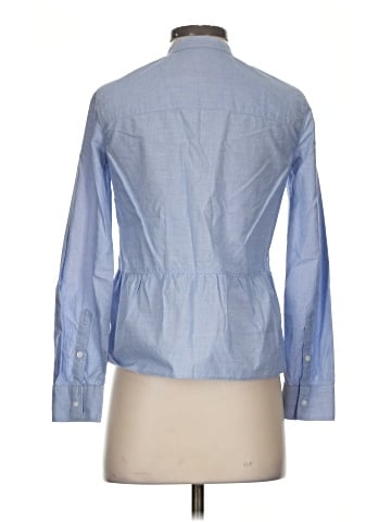 Madewell Lakeside Peplum Shirt in Waterfall Blue (view 2)