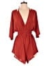 Unbranded 100% Polyester Solid Red Orange Romper Size S - photo 1