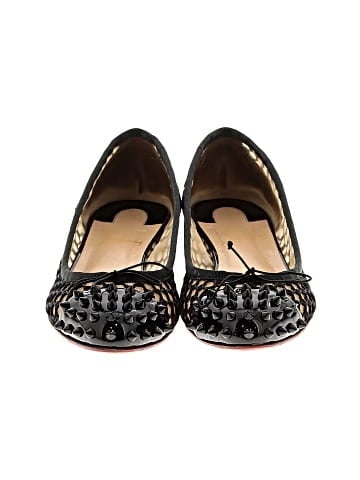 Christian Louboutin Patent Leather and Crochet Ballet Flats (view 2)