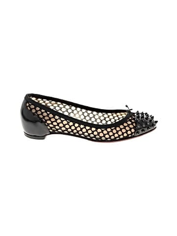 Christian Louboutin Patent Leather and Crochet Ballet Flats (view 1)