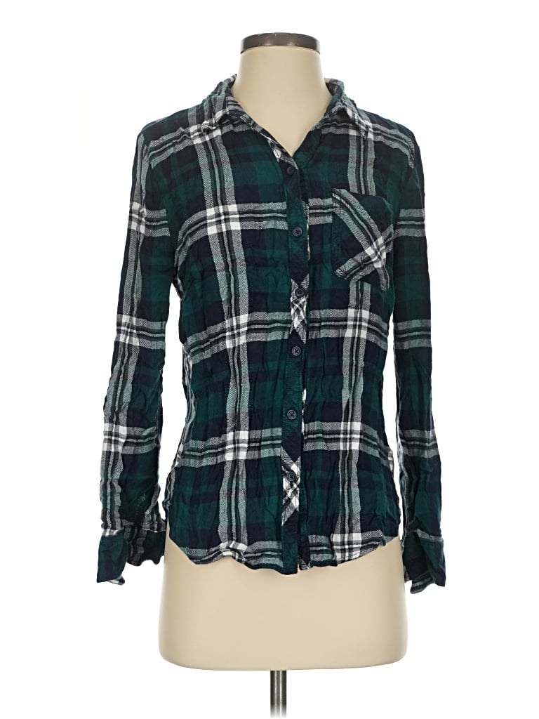 Pre-owned Allison Joy Long Sleeve Button Down Shirt In Green