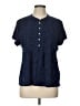 Lands' End Blue Short Sleeve Henley Size L - photo 1