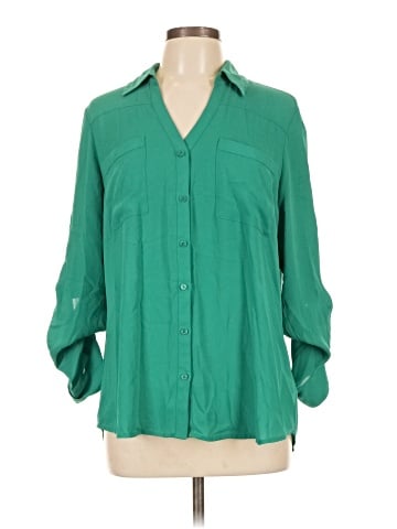 Express 3/4 Sleeve Button-Down Shirt (view 1)