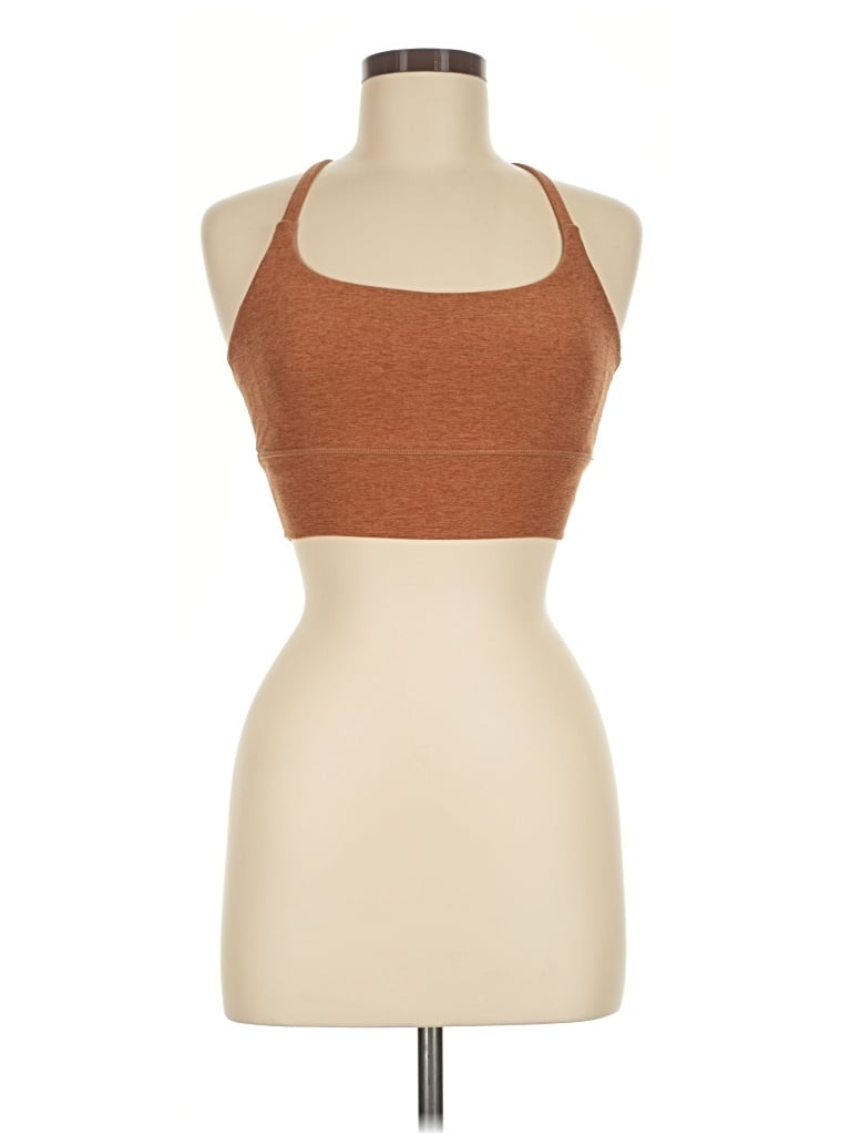 Pre-owned Vuori Tank Top Brown Halter Neckline Tops